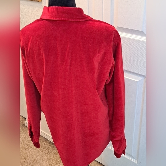 The Territory Ahead Red Velour Button Up Shirt - Picture 3 of 7